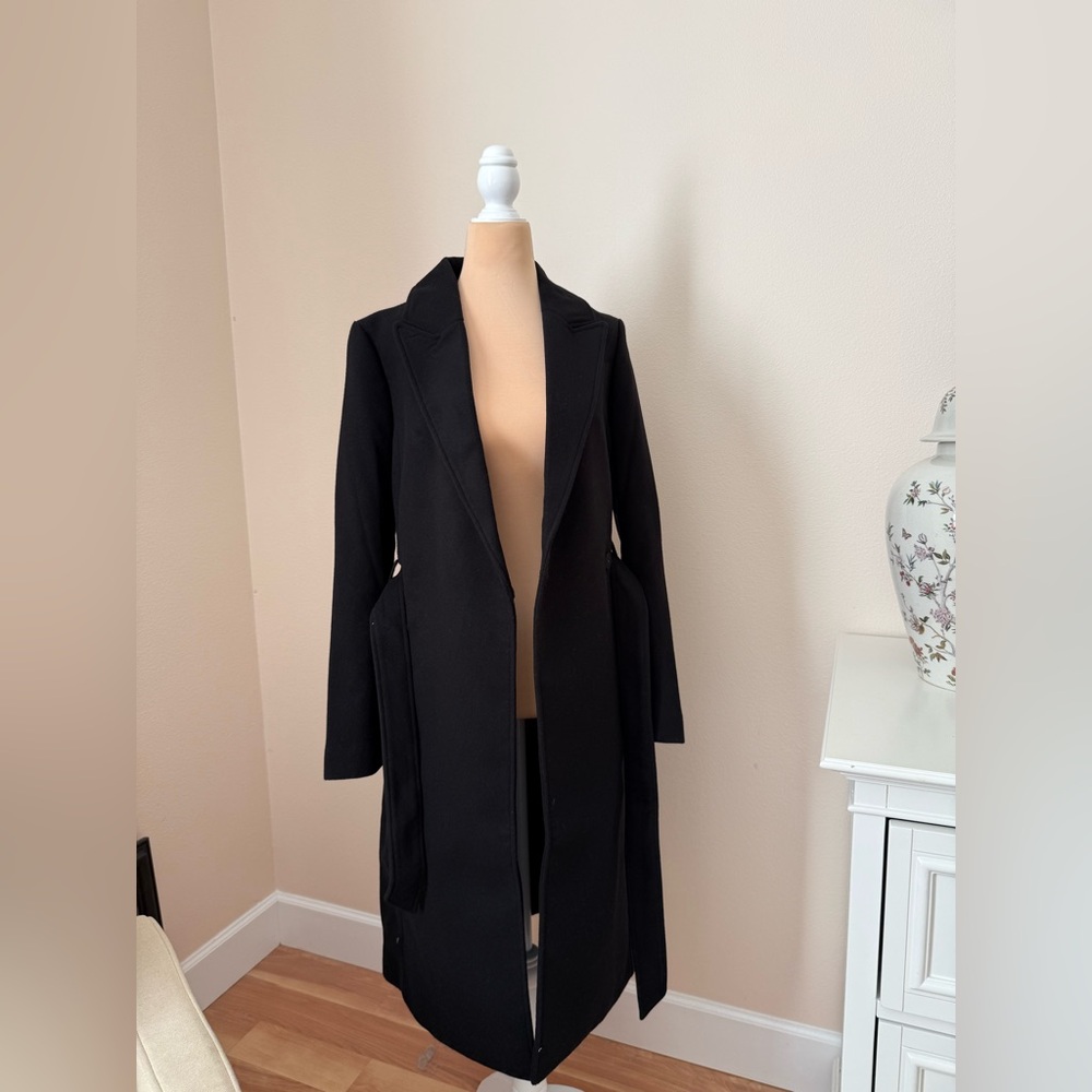 H&M Black Long Wrap Coat